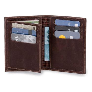 Imagem de Porta Documentos Couro Legítimo Carteira para Crlv/cnh/rg/cartões/cédu