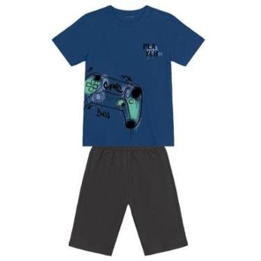 Imagem de Conjunto infantil menino gamer metalizado Brandili-Masculino