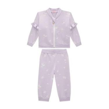 Imagem de Conjunto Infantil Menina Blusa/Calça Moletom Lilás somnii-Feminino