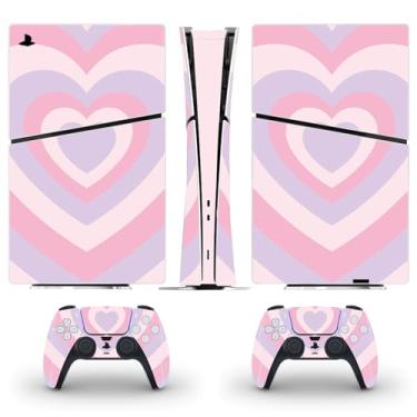 Imagem de Skin Sticker for PS5 Disc, Vinyl Decal Protective Cover Pink Wrap for Game Console and Controller (for Slim Digital)