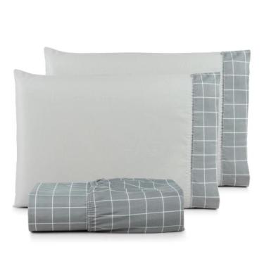 Imagem de Jogo de Lençol Casal 3 Peças Estampado 100% Algodão 180 Fios - DEMAISE