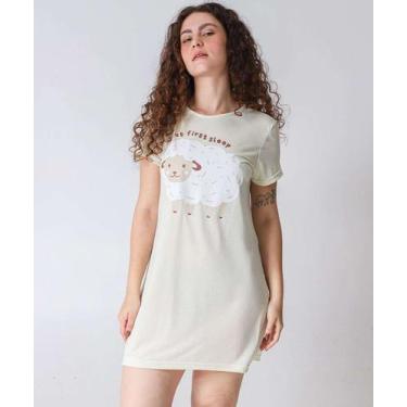 Imagem de Camisola Estampa Ovelha Manga Curta Marisa Verde-88031, Verde, P