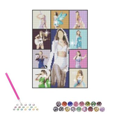 Imagem de AUMIDO Kits de pintura de diamante 5D para adultos, cantor pop faça você mesmo, presentes Tay lor para mulheres e decoração de parede para casa, 30 x 40 cm