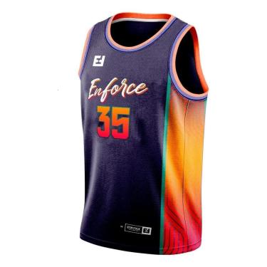 Imagem de Camiseta Regata Basquete Treino Academia Azul Escuro Enforce-Masculino
