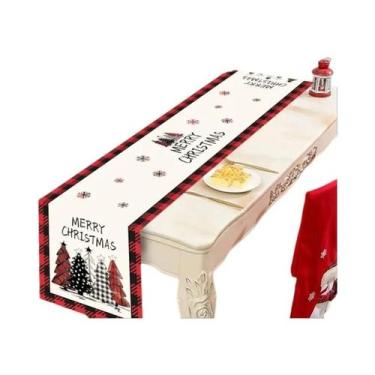 Imagem de Caminho De Mesa Xadrez Buffalo Feliz Natal 2025 Decorações De Mesa De 