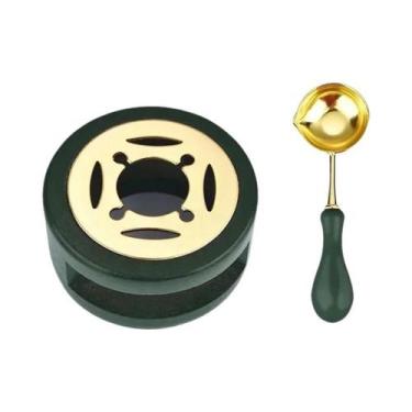 Imagem de Conjunto De Carimbos De Cera Com Colher, Panela Para Lacre, Cabo De Ma
