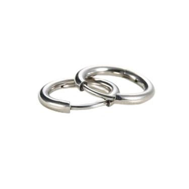 Imagem de 1 par de brincos pequenos de argola de prata para mulheres e homens, brincos de prata fofos para mulheres, brincos de argola de aço inoxidável 316L, brincos de argola de prata leve, standard, Aço