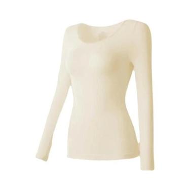 Imagem de Camiseta Térmica Feminina De Manga Longa Fina Para Outono Inverno L-XL