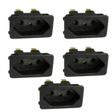 Imagem de Modulo Tomada 10a Amperes Embutir Fêmea 3 Pinos 5 Unidades - MARELAGO