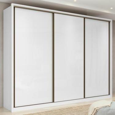 Imagem de GuardaRoupa Casal Spazio 270 3 portas 6 Gavetas Branco Móveis Lopas