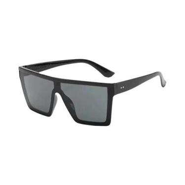 Imagem de Óculos De Sol Unissex Vintage Com Armação Quadrada E Proteção UV, Pret