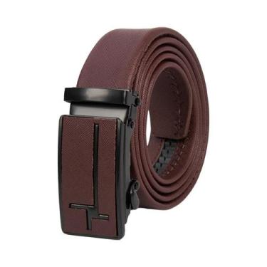 Imagem de Cinto De Couro Preto Masculino Com Fivela De Metal, Cinto De Trabalho 