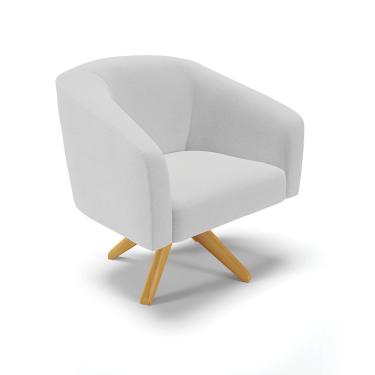 Imagem de Poltrona Decorativa Giratória MA30 Stella Linho Cinza D03 - D'Rossi