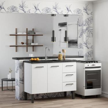 Imagem de Armário Gabinete para Cozinha em Aço Pia 120cm Novo Vênus Branco