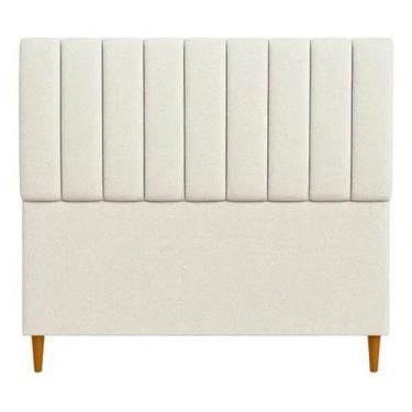 Imagem de Cabeceira de Cama Box Carla Casal Queen 160 cm Suede Porcelana Eli Móv