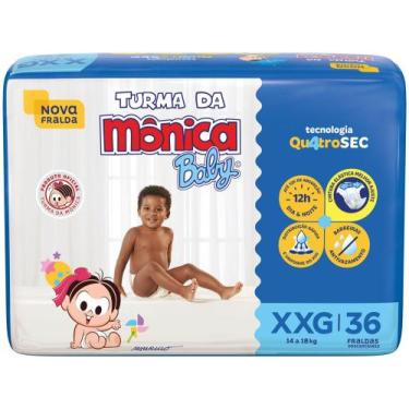 Imagem de Fralda Turma da Mônica Baby Tam. XXG - 14 a 18kg 36 Unidades, XXG, 36