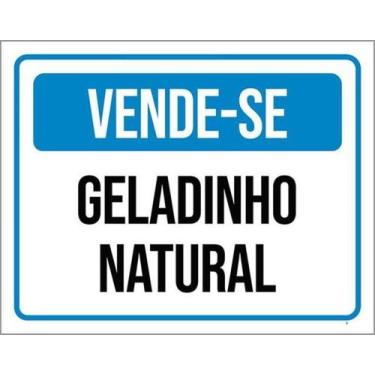 Imagem de Kit 5 Placas Vende-Se Geladinho Natural Azul - Sinalizo