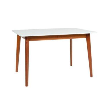 Imagem de Mesa de Jantar Retangular Tóquio 1,20 Branco e Mel - Mobly