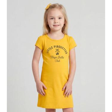 Imagem de Vestido Infantil Manga Curta Estampado Select Laranja, 6, Laranja