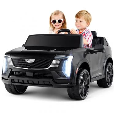 Imagem de Carro Elétrico Infantil Licenciado Costzon Cadillac 24V 2 Lugares, Controle Remoto, Suspensão 4 Rodas, Música, Luzes LED, Preto