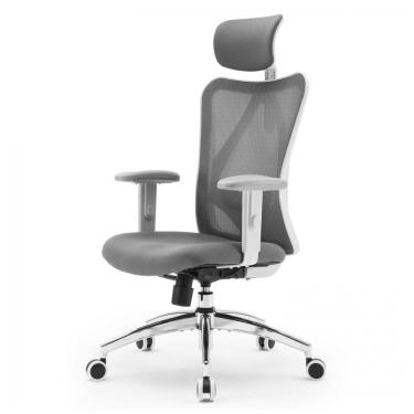 Imagem de Cadeira Ergonômica SIHOO M18 com Apoia-Cabeças e Suporte Lombar Ajustáveis, Alta Costas Executiva Giratória para Escritório em Casa (Cinza