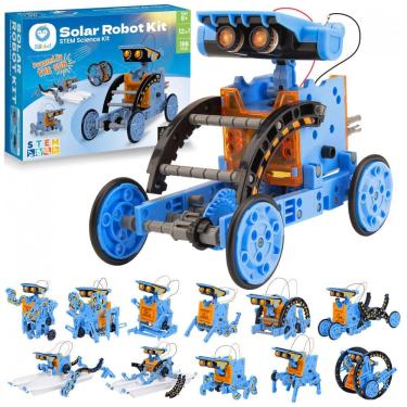 Imagem de Kit STEM Robô Solar de Montar Sillbird 12 em 1 com 197 Peças – Energia Solar e Bateria