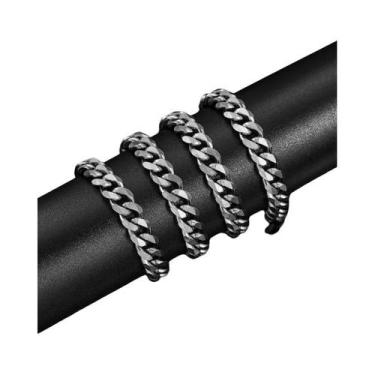 Imagem de Colar Masculino De Aço Inoxidável Banhado a Ouro, Elo Cubano, Estilo C