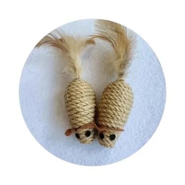 Imagem de Brinquedo Interativo Para Gatos De Sisal Resistente a Mordidas, Rato D