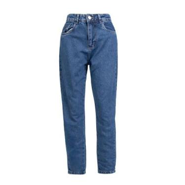 Imagem de Calça Jeans Feminina Sawary Mom Azul, Azul, 42