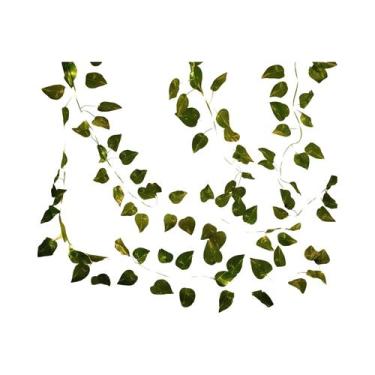 Imagem de Luzes De Cordão LED Em Forma De Folha Verde, Alimentadas Por Bateria, 