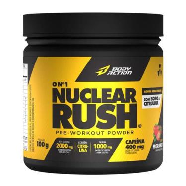 Imagem de Pre treino Nuclear Rush Cafeína Body Action Morango 100g -, Morango