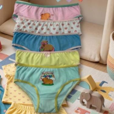 Imagem de Calcinha menina mocinha Kit Com 10 Tecido Leve Lindas Estampas - Folly