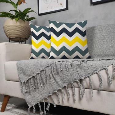 Imagem de Kit Manta Para Sofá Cinza + 2 Capas De Almofada Com Zíper Cor:07 - Gen