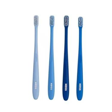 Imagem de Kit Pack Anual C- 4 Escovas Dentais Basic Kess Cerdas Macias azul
