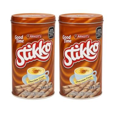 Imagem de Kit 2 Latas Wafer em Tubinho Arnotts Sabor Chocolate 330g Importado  G