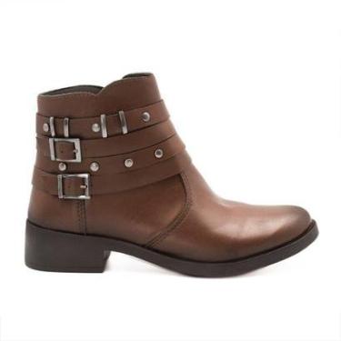 Imagem de Bota Zatta Montaria Fivelas Laterais Lua Marrom Preto 35-Feminino
