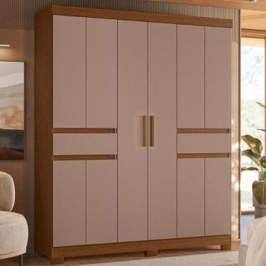 Imagem de Guarda Roupa Casal 10 Portas 2 Gavetas com Pés Olímpia Albatroz, Nogue