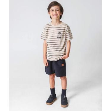 Imagem de Bermuda Infantil Moletinho Textura Marisa Tam 4 a 10 Preto, 10, Preto