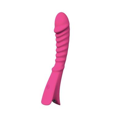 Imagem de Vibrador Recarregável Topl S-hande em Silicone Rosa com 9 Velocidades e Design Curvo em Ondas
