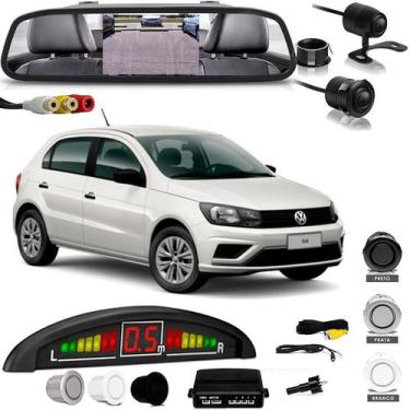 Imagem de Kit Retrovisor Lcd Camera Sensor De Estacionamento Volkswagen Gol - OE