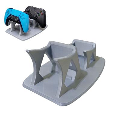 Imagem de Suporte Duplo para Controle Video Game Base de Mesa Organizador Gamer Joystick Resisten...