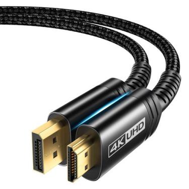 Imagem de Cabo DisplayPort para HDMI JSAUX 4K de 15 pés para Dell, Monitor, etc