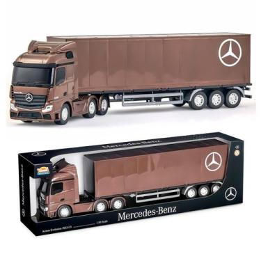Imagem de Brinquedo Da Estrada Caminhão Modelo Realista Mercedes-Benz Actros Baú