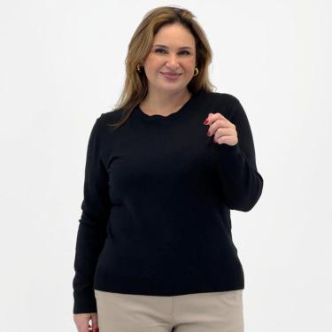 Imagem de Blusa City Lady Tricot Básica Plus Size Gola Redonda Feminina-Feminino