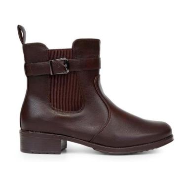 Imagem de Bota Coturno Mooncity Biker Fivela Salto Baixo 72110 34/39, Marrom, 37