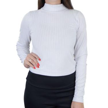 Imagem de Blusa Feminina LZT Cropped Gola Alta Branco - 9003, M