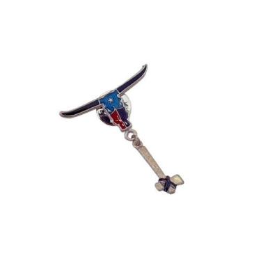 Imagem de Broche de Touro com Pingente  Esmaltado Colorido com Base Prateada - P