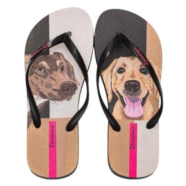 Imagem de Chinelo Infantil Menina Kids Pets Pop Estampado Ipanema, Preto, Marrom