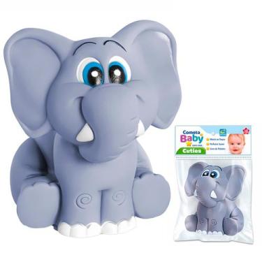 Imagem de Mordedor Bebê 3 Meses Elefante Brinquedo Sensorial Vinil Macio Animais