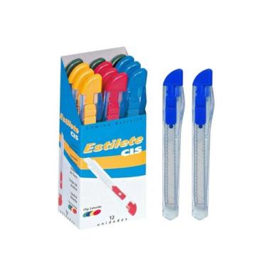 Imagem de Estilete Estreito 9mm Caixa 12Un Corpo Transparente 120bp Cis